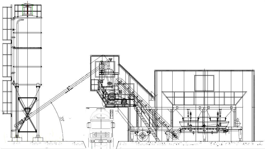 YHZS25 portable concrete plant layout